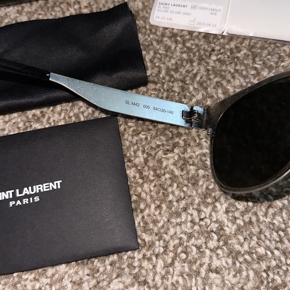Saint Lauren Rustic Silver 54mm Oval Sunglasses main image 6
